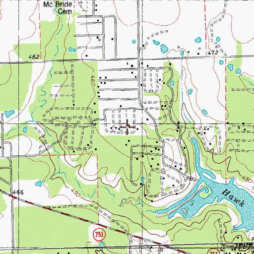 Topographic Map of City of Hawk Cove, TX