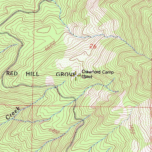 Topographic Map of Crawford Camp, CA