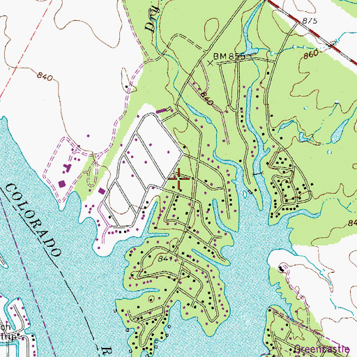 Topographic Map of City of Highland Haven, TX
