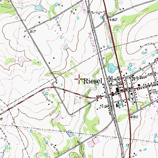 Topographic Map of City of Riesel, TX