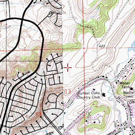 Topographic Map of City of Rocklin, CA