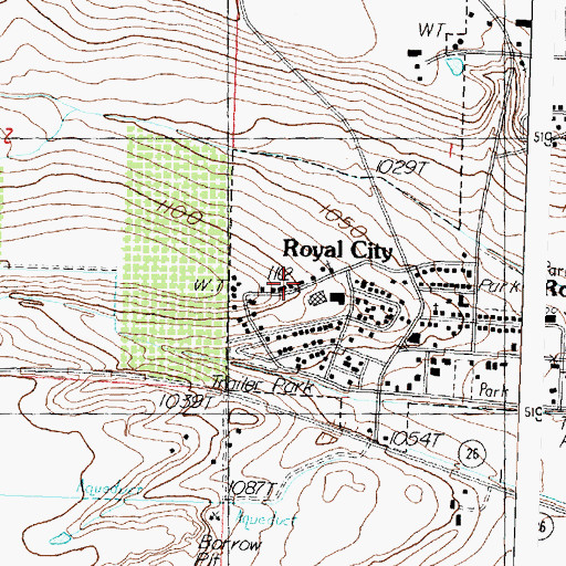 Topographic Map of City of Royal City, WA