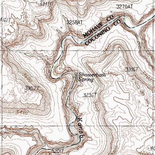 Topographic Map of Showerbath Spring, AZ
