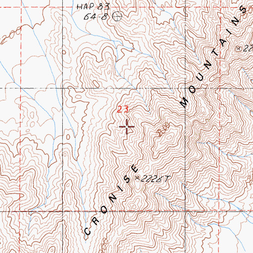 Topographic Map of Cronise Mountains, CA
