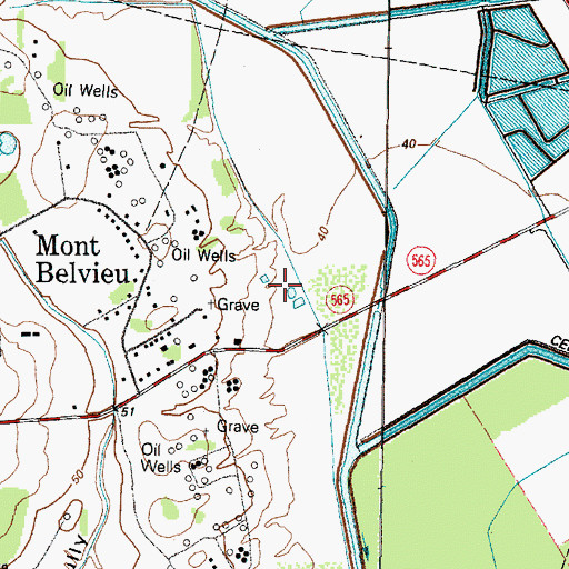 Topographic Map of City of Mont Belvieu, TX