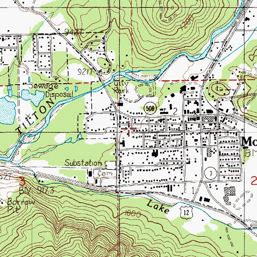 Topographic Map of City of Morton, WA