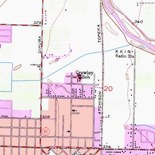 Topographic Map of Crowley Elementary School, CA