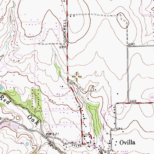 Topographic Map of City of Ovilla, TX