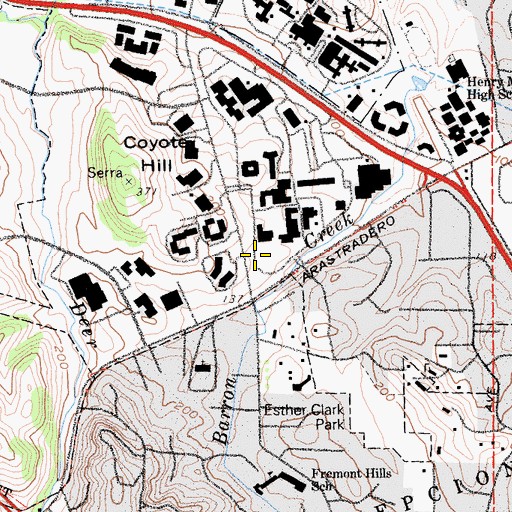 Topographic Map of City of Palo Alto, CA