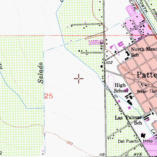 Topographic Map of City of Patterson, CA