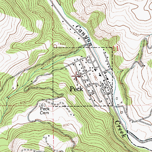 Topographic Map of City of Peck, ID