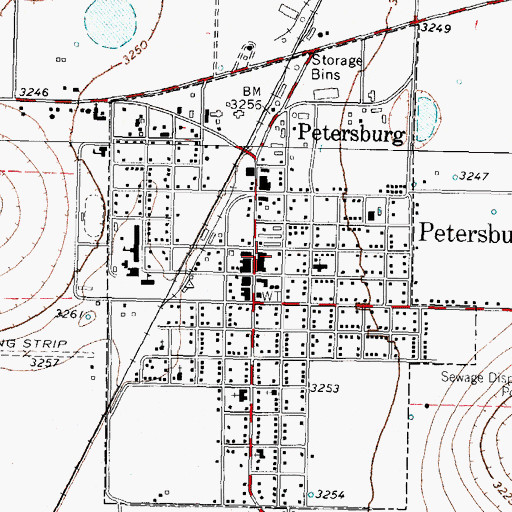 Topographic Map of City of Petersburg, TX