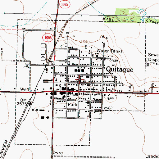 Topographic Map of City of Quitaque, TX