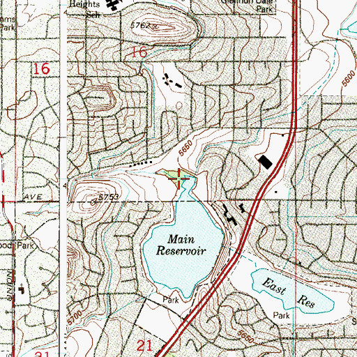 Topographic Map of City of Lakewood, CO