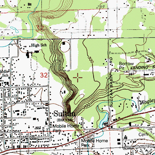 Topographic Map of City of Sultan, WA