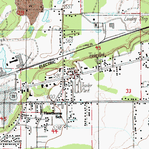 Topographic Map of City of Sweet Home, OR