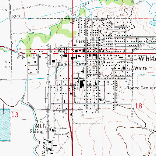 Topographic Map of City of White Sulphur Springs, MT