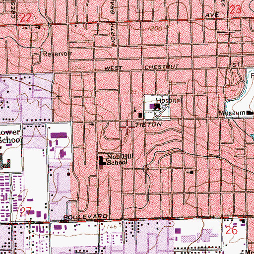 Topographic Map of City of Yakima, WA