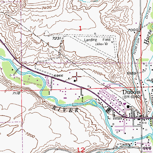 Topographic Map of Town of Dubois, WY
