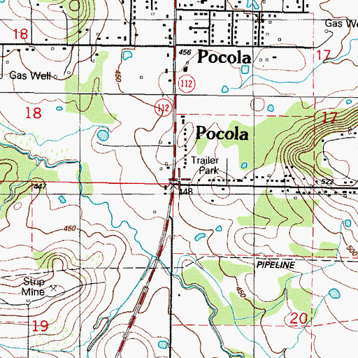 Topographic Map of Town of Pocola, OK