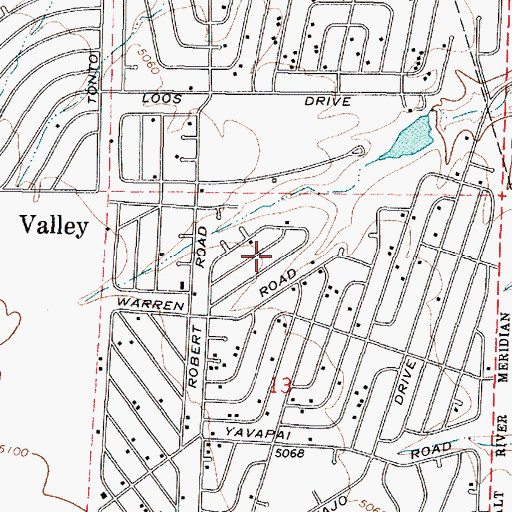Topographic Map of Town of Prescott Valley, AZ