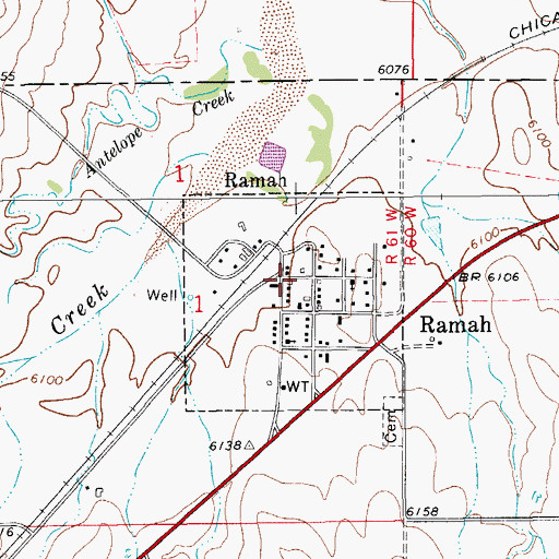 Topographic Map of Town of Ramah, CO