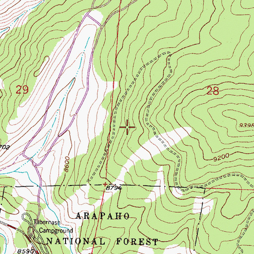 Topographic Map of Town of Granby, CO