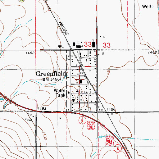 Topographic Map of Town of Greenfield, OK