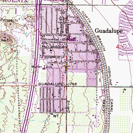 Topographic Map of Town of Guadalupe, AZ