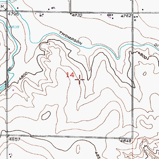 Topographic Map of Town of Milliken, CO