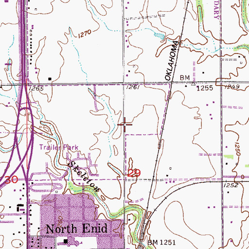 Topographic Map of Town of North Enid, OK