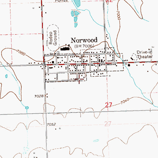 Topographic Map of Town of Norwood, CO