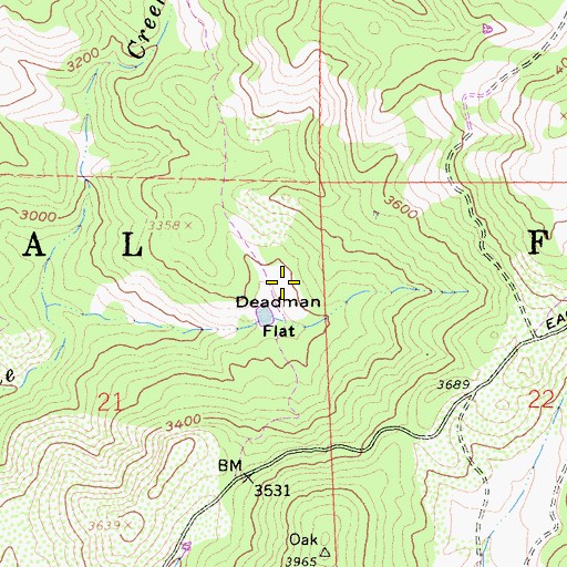 Topographic Map of Deadman Flat, CA