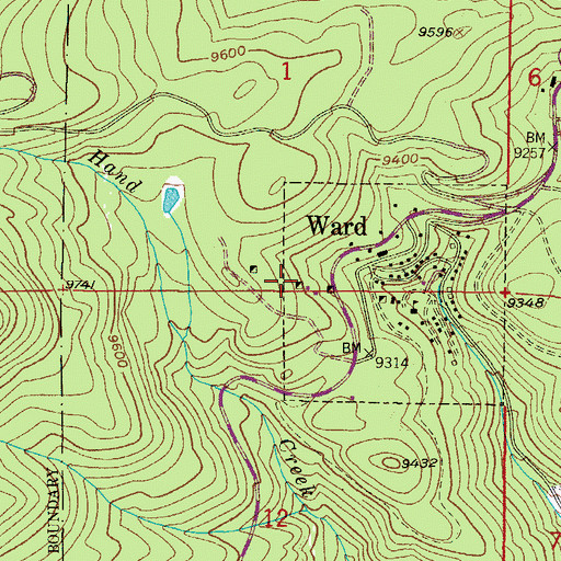 Topographic Map of Town of Ward, CO