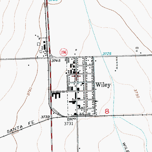 Topographic Map of Town of Wiley, CO