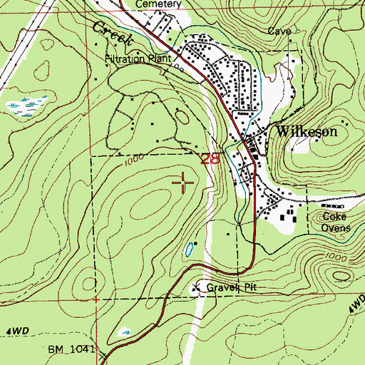 Topographic Map of Town of Wilkeson, WA