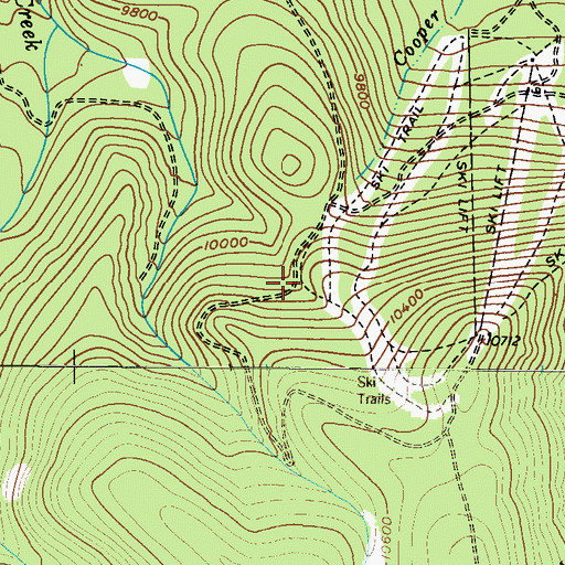 Topographic Map of Town of Winter Park, CO