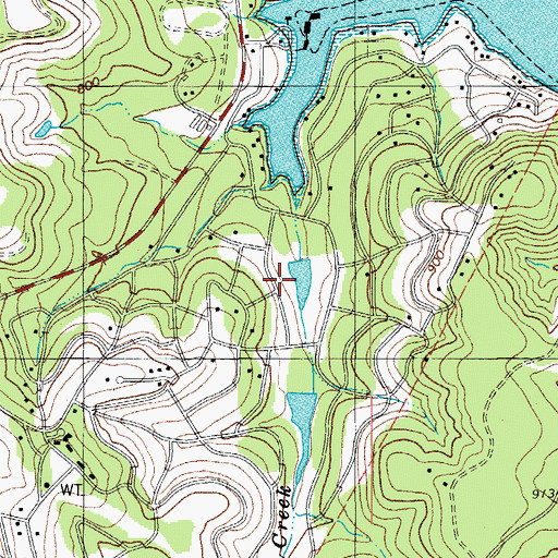 Topographic Map of Village of Briarcliff, TX
