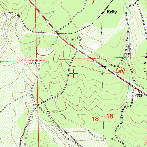 Topographic Map of Foxwood, CA