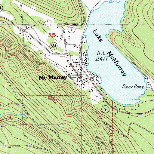 Topographic Map of Lake McMurray, WA