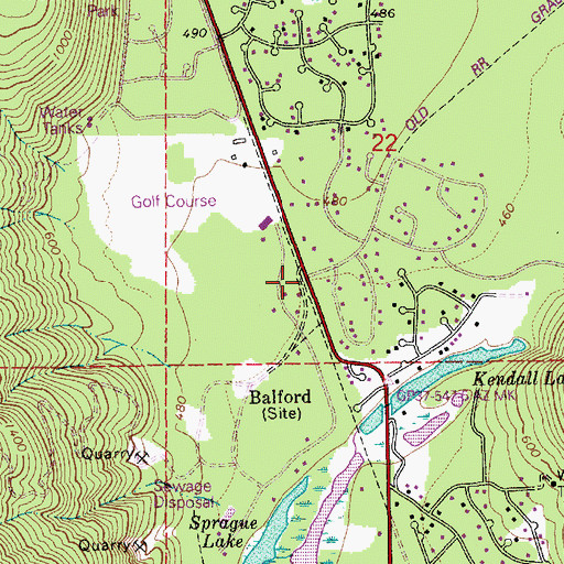 Topographic Map of Peaceful Valley, WA