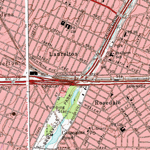 Topographic Map of Mentone Playground, NY