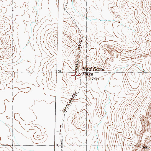 Topographic Map of Red Rock Pass, AZ