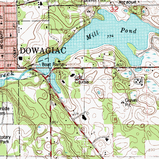 Topographic Map of Spruce Ridge Golf Club, MI