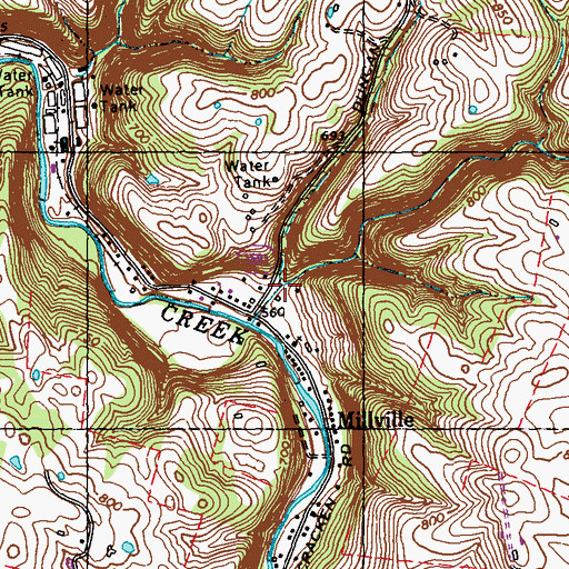 Topographic Map of Canty Branch, KY