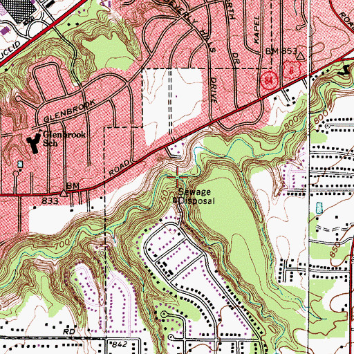 Topographic Map of Claribel Creek, OH