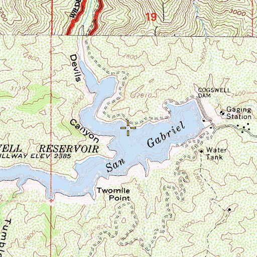 Topographic Map of Devils Canyon, CA