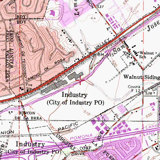 Topographic Map of Diamond Bar Creek, CA