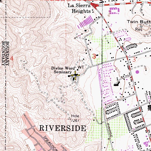 Topographic Map of Divine Word Seminary, CA