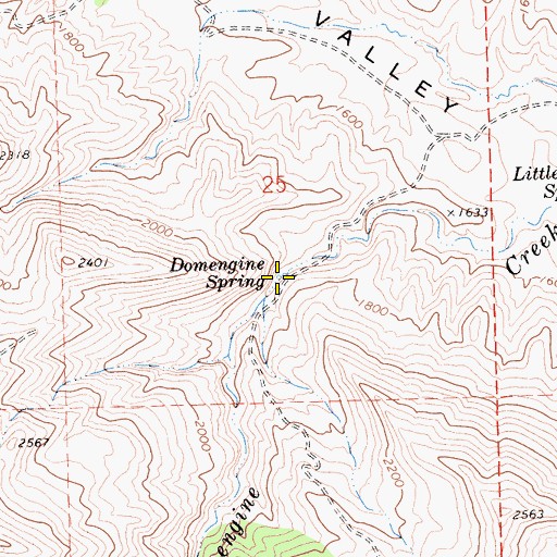 Topographic Map of Domengine Spring, CA